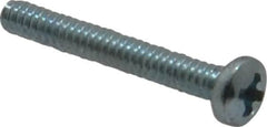 Value Collection - #6-32 UNC, 1" Length Under Head Phillips Drive Machine Screw - Pan Head, Grade 2 Steel, Zinc-Plated Finish, Without Washer - Exact Tooling