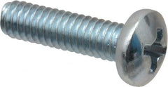 Value Collection - #8-32 UNC, 5/8" Length Under Head Phillips Drive Machine Screw - Pan Head, Grade 2 Steel, Zinc-Plated Finish, Without Washer - Exact Tooling