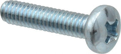 Value Collection - #8-32 UNC, 3/4" Length Under Head Phillips Drive Machine Screw - Pan Head, Grade 2 Steel, Zinc-Plated Finish, Without Washer - Exact Tooling