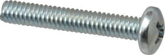 Value Collection - #8-32 UNC, 1" Length Under Head Phillips Drive Machine Screw - Pan Head, Grade 2 Steel, Zinc-Plated Finish, Without Washer - Exact Tooling