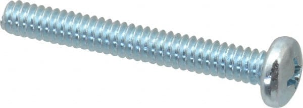 Value Collection - #10-24 UNC, 1-1/2" Length Under Head Phillips Drive Machine Screw - Pan Head, Grade 2 Steel, Zinc-Plated Finish, Without Washer - Exact Tooling