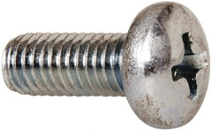 Value Collection - #10-32 UNF, 1/2" Length Under Head Phillips Drive Machine Screw - Pan Head, Grade 2 Steel, Zinc-Plated Finish, Without Washer - Exact Tooling