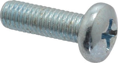 Value Collection - #10-32 UNF, 5/8" Length Under Head Phillips Drive Machine Screw - Pan Head, Grade 2 Steel, Zinc-Plated Finish, Without Washer - Exact Tooling