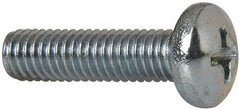 Value Collection - #10-32 UNF, 3/4" Length Under Head Phillips Drive Machine Screw - Pan Head, Grade 2 Steel, Zinc-Plated Finish, Without Washer - Exact Tooling