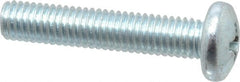 Value Collection - #10-32 UNF, 1" Length Under Head Phillips Drive Machine Screw - Pan Head, Grade 2 Steel, Zinc-Plated Finish, Without Washer - Exact Tooling