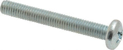 Value Collection - #10-32 UNF, 1-1/2" Length Under Head Phillips Drive Machine Screw - Pan Head, Grade 2 Steel, Zinc-Plated Finish, Without Washer - Exact Tooling