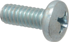 Value Collection - 1/4-20 UNC, 5/8" Length Under Head Phillips Drive Machine Screw - Pan Head, Grade 2 Steel, Zinc-Plated Finish, Without Washer - Exact Tooling