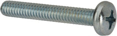 Value Collection - 1/4-20 UNC, 1-3/4" Length Under Head Phillips Drive Machine Screw - Pan Head, Grade 2 Steel, Zinc-Plated Finish, Without Washer - Exact Tooling