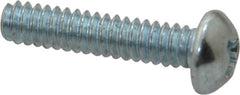 Value Collection - #4-40 UNC, 1/2" Length Under Head Phillips Drive Machine Screw - Round Head, Grade 2 Steel, Zinc-Plated Finish, Without Washer - Exact Tooling