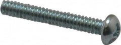 Value Collection - #4-40 UNC, 3/4" Length Under Head Phillips Drive Machine Screw - Round Head, Grade 2 Steel, Zinc-Plated Finish, Without Washer - Exact Tooling