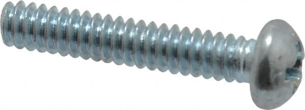 Value Collection - #6-32 UNC, 3/4" Length Under Head Phillips Drive Machine Screw - Round Head, Grade 2 Steel, Zinc-Plated Finish, Without Washer - Exact Tooling