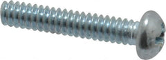 Value Collection - #6-32 UNC, 3/4" Length Under Head Phillips Drive Machine Screw - Round Head, Grade 2 Steel, Zinc-Plated Finish, Without Washer - Exact Tooling