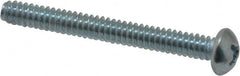 Value Collection - #6-32 UNC, 1-1/4" Length Under Head Phillips Drive Machine Screw - Round Head, Grade 2 Steel, Zinc-Plated Finish, Without Washer - Exact Tooling