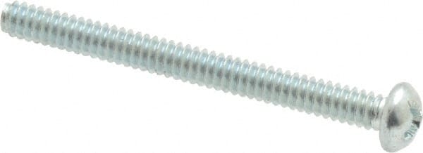 Value Collection - #6-32 UNC, 1-1/2" Length Under Head Phillips Drive Machine Screw - Round Head, Grade 2 Steel, Zinc-Plated Finish, Without Washer - Exact Tooling