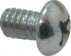 Value Collection - #8-32 UNC, 1/4" Length Under Head Phillips Drive Machine Screw - Round Head, Grade 2 Steel, Zinc-Plated Finish, Without Washer - Exact Tooling