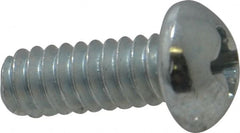 Value Collection - #10-24 UNC, 1/2" Length Under Head Phillips Drive Machine Screw - Round Head, Grade 2 Steel, Zinc-Plated Finish, Without Washer - Exact Tooling
