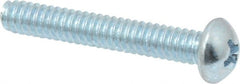 Value Collection - #10-24 UNC, 1-1/4" Length Under Head Phillips Drive Machine Screw - Round Head, Grade 2 Steel, Zinc-Plated Finish, Without Washer - Exact Tooling