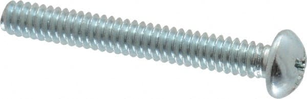 Value Collection - #10-24 UNC, 1-1/2" Length Under Head Phillips Drive Machine Screw - Round Head, Grade 2 Steel, Zinc-Plated Finish, Without Washer - Exact Tooling