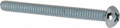 Value Collection - #10-24 UNC, 2" Length Under Head Phillips Drive Machine Screw - Round Head, Grade 2 Steel, Zinc-Plated Finish, Without Washer - Exact Tooling