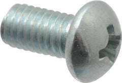 Value Collection - #10-32 UNF, 3/8" Length Under Head Phillips Drive Machine Screw - Round Head, Grade 2 Steel, Zinc-Plated Finish, Without Washer - Exact Tooling