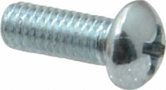 Value Collection - #10-32 UNF, 1/2" Length Under Head Phillips Drive Machine Screw - Round Head, Grade 2 Steel, Zinc-Plated Finish, Without Washer - Exact Tooling