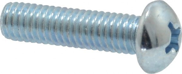 Value Collection - #10-32 UNF, 3/4" Length Under Head Phillips Drive Machine Screw - Round Head, Grade 2 Steel, Zinc-Plated Finish, Without Washer - Exact Tooling