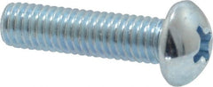 Value Collection - #10-32 UNF, 3/4" Length Under Head Phillips Drive Machine Screw - Round Head, Grade 2 Steel, Zinc-Plated Finish, Without Washer - Exact Tooling