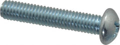 Value Collection - #10-32 UNF, 1" Length Under Head Phillips Drive Machine Screw - Round Head, Grade 2 Steel, Zinc-Plated Finish, Without Washer - Exact Tooling