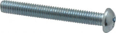 Value Collection - #10-32 UNF, 1-1/2" Length Under Head Phillips Drive Machine Screw - Round Head, Grade 2 Steel, Zinc-Plated Finish, Without Washer - Exact Tooling