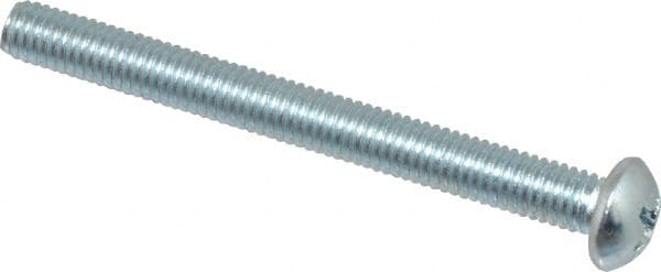 Value Collection - #10-32 UNF, 2" Length Under Head Phillips Drive Machine Screw - Round Head, Grade 2 Steel, Zinc-Plated Finish, Without Washer - Exact Tooling