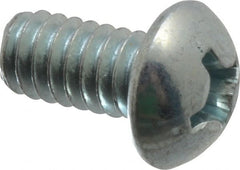 Value Collection - 1/4-20 UNC, 1/2" Length Under Head Phillips Drive Machine Screw - Round Head, Grade 2 Steel, Zinc-Plated Finish, Without Washer - Exact Tooling
