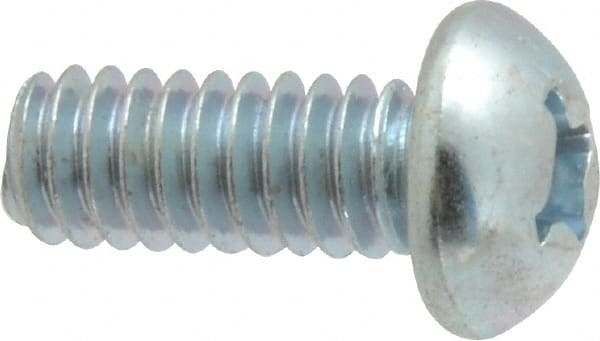Value Collection - 1/4-20 UNC, 5/8" Length Under Head Phillips Drive Machine Screw - Round Head, Grade 2 Steel, Zinc-Plated Finish, Without Washer - Exact Tooling