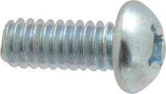 Value Collection - 1/4-20 UNC, 5/8" Length Under Head Phillips Drive Machine Screw - Round Head, Grade 2 Steel, Zinc-Plated Finish, Without Washer - Exact Tooling