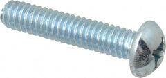 Value Collection - 1/4-20 UNC, 1-1/4" Length Under Head Phillips Drive Machine Screw - Round Head, Grade 2 Steel, Zinc-Plated Finish, Without Washer - Exact Tooling