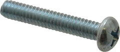 Value Collection - 1/4-20 UNC, 1-1/2" Length Under Head Phillips Drive Machine Screw - Round Head, Grade 2 Steel, Zinc-Plated Finish, Without Washer - Exact Tooling