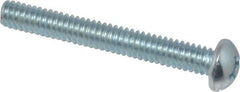 Value Collection - 1/4-20 UNC, 2" Length Under Head Phillips Drive Machine Screw - Round Head, Grade 2 Steel, Zinc-Plated Finish, Without Washer - Exact Tooling
