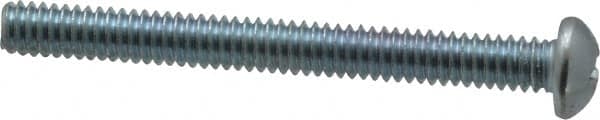 Value Collection - 1/4-20 UNC, 2-1/2" Length Under Head Phillips Drive Machine Screw - Round Head, Grade 2 Steel, Zinc-Plated Finish, Without Washer - Exact Tooling