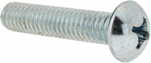 Value Collection - 5/16-18 UNC, 1-1/2" Length Under Head Phillips Drive Machine Screw - Round Head, Grade 2 Steel, Zinc-Plated Finish, Without Washer - Exact Tooling