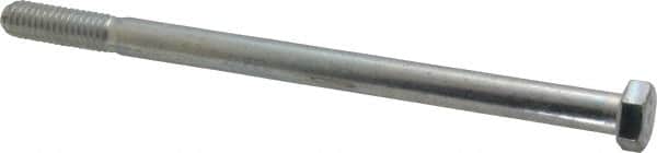 Made in USA - 3/8-16 UNC, 6" Length Under Head Hex Head Cap Screw - Partially Threaded, Grade 5 Steel, Zinc-Plated Finish, 9/16" Hex - Exact Tooling