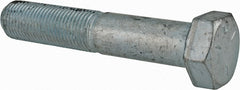 Made in USA - 1/2-20 UNF, 2-3/4" Length Under Head Hex Head Cap Screw - Partially Threaded, Grade 5 Steel, Zinc-Plated Finish, 3/4" Hex - Exact Tooling