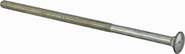 Value Collection - 3/8-16 UNC 9" Length Under Head, Standard Square Neck, Carriage Bolt - Grade 2 Steel, Zinc-Plated Finish - Exact Tooling