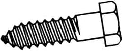 Value Collection - 1/2" Screw, 5" Length Under Head, Stainless Steel, Hex Head Lag Screw - Grade 18-8, Uncoated - Exact Tooling