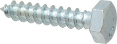 Value Collection - 1/4" Screw, 1-1/4" Length Under Head, Steel, Hex Head Lag Screw - Zinc Plated, Grade 2 - Exact Tooling