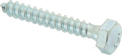 Value Collection - 1/4" Screw, 1-3/4" Length Under Head, Steel, Hex Head Lag Screw - Zinc Plated, Grade 2 - Exact Tooling