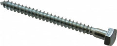 Value Collection - 1/4" Screw, 3" Length Under Head, Steel, Hex Head Lag Screw - Zinc Plated, Grade 2 - Exact Tooling