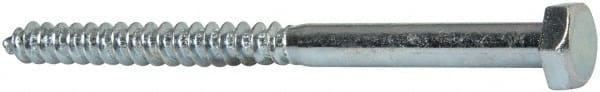 Value Collection - 1/4" Screw, 3-1/2" Length Under Head, Steel, Hex Head Lag Screw - Zinc Plated, Grade 2 - Exact Tooling