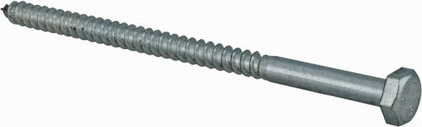 Value Collection - 1/4" Screw, 4-1/2" Length Under Head, Steel, Hex Head Lag Screw - Zinc Plated, Grade 2 - Exact Tooling