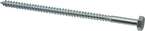 Value Collection - 1/4" Screw, 5" Length Under Head, Steel, Hex Head Lag Screw - Zinc Plated, Grade 2 - Exact Tooling