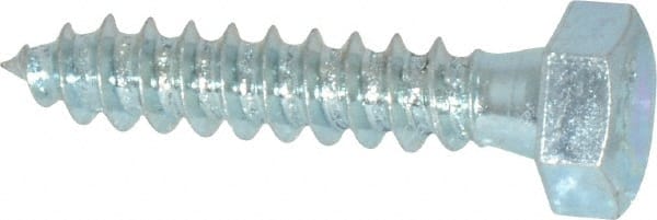 Value Collection - 5/16" Screw, 1-1/2" Length Under Head, Steel, Hex Head Lag Screw - Zinc Plated, Grade 2 - Exact Tooling