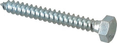 Value Collection - 5/16" Screw, 2-1/2" Length Under Head, Steel, Hex Head Lag Screw - Zinc Plated, Grade 2 - Exact Tooling